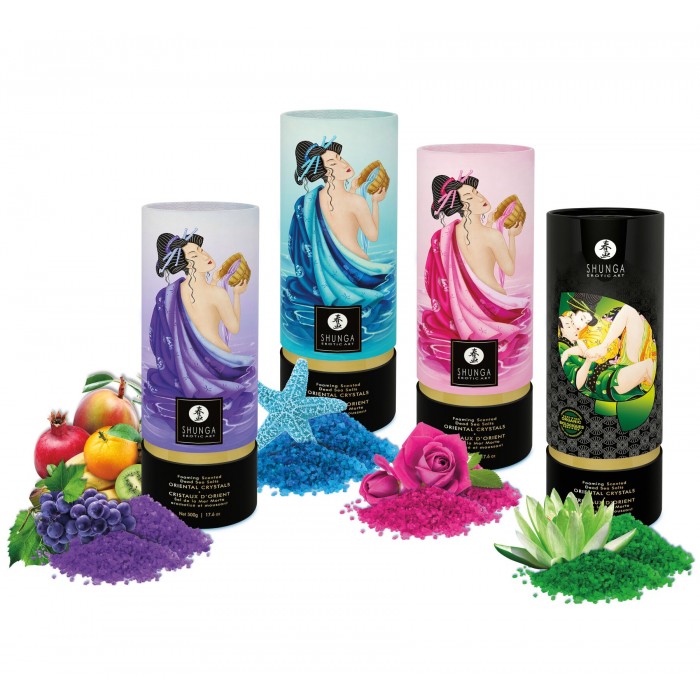 Пенящаяся соль для ванны Shunga Dead Sea salt Oriental Crystals — Rose Petal (500 г), Мертвого моря