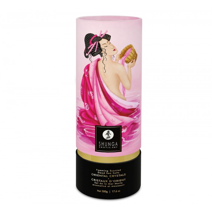 Пенящаяся соль для ванны Shunga Dead Sea salt Oriental Crystals — Rose Petal (500 г), Мертвого моря