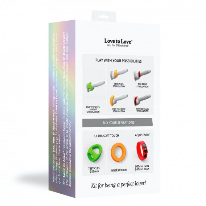 Набір яскравих ерекційних кілець Love To Love NEON RING KIT