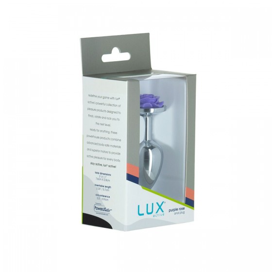 Металева анальна пробка Lux Active-Rose Anal Plug-Purple