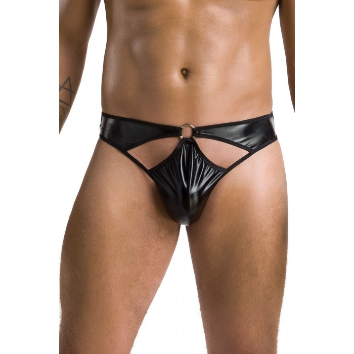 Чоловічі стринги під латекс Passion 033 THONG PAUL, розмір L/XL, Чорні