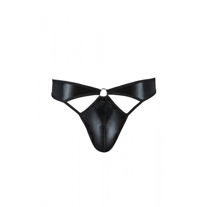 Чоловічі стринги під латекс Passion 033 THONG PAUL, розмір L/XL, Чорні