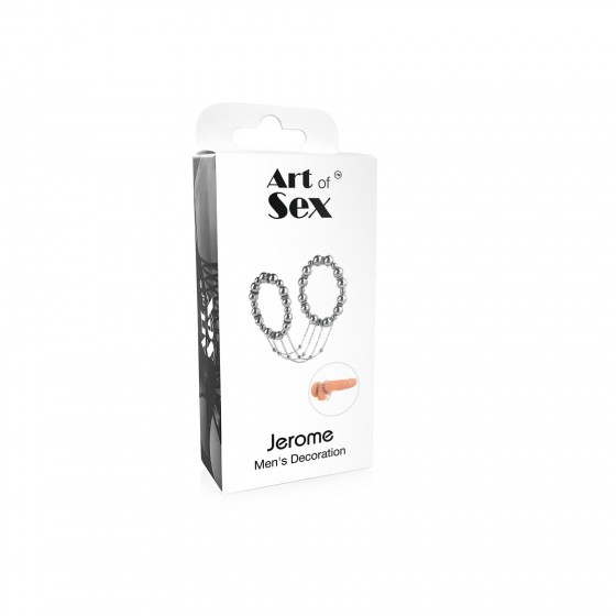 Сексуальне прикраса на пеніс і машонку Art Of Sex-Jerome, Срібло