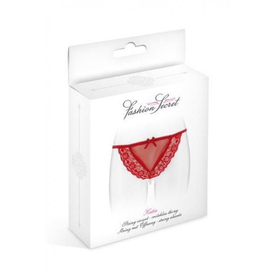 Трусики-стрінги з перловою ниткою Fashion Secret KATIA Red
