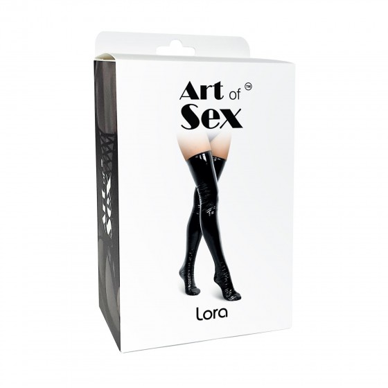 Сексуальні вінілові панчохи Art Of Sex-Lora, розмір M, колір червоний