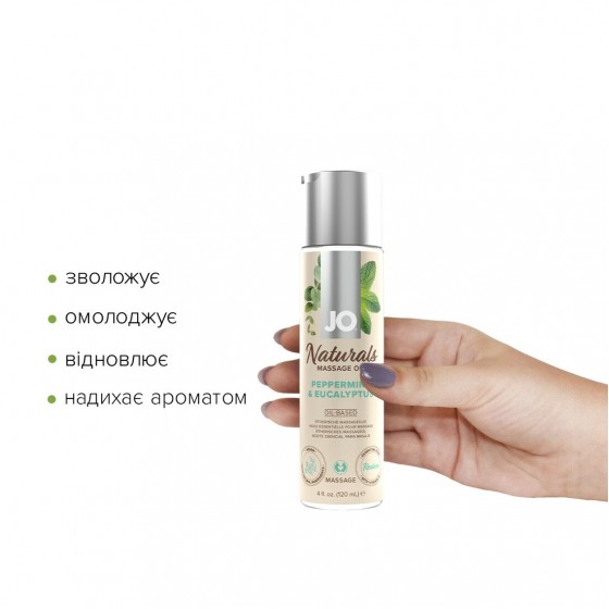 Масажне масло System JO-Naturals Massage Oil-Peppermint & Eucalyptus (120 мл)