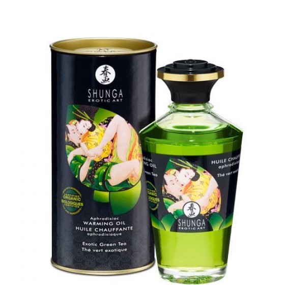 Органічне cогревающее масло Shunga Aphrodisiac Warming Oil - Exotic green tea (100 мл)
