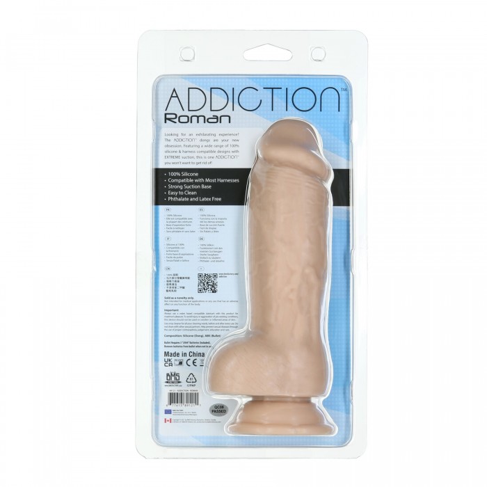 Реалистичный фаллоимитатор ADDICTION Roman 8 дюймов Girthy Dong