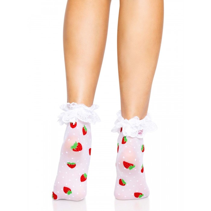 Шкарпетки жіночі з принтом полуниці Leg Avenue Strawberry, розмір One size
