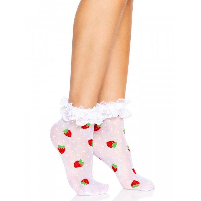 Шкарпетки жіночі з принтом полуниці Leg Avenue Strawberry, розмір One size