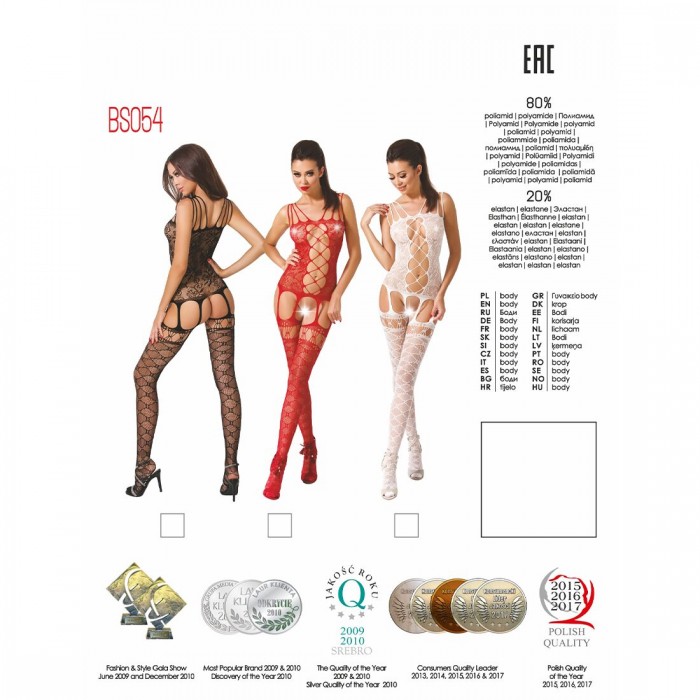 Эротический бодистокинг Passion BS054, размер One Size, Красный