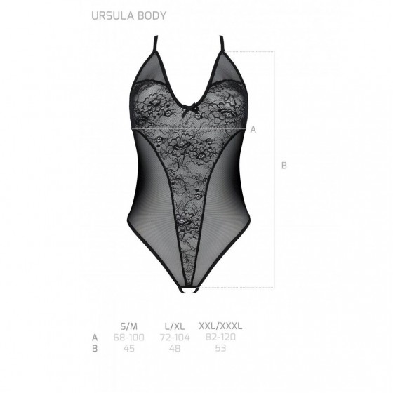 Боди с ажурным декором Passion Ursula Body black L/XL