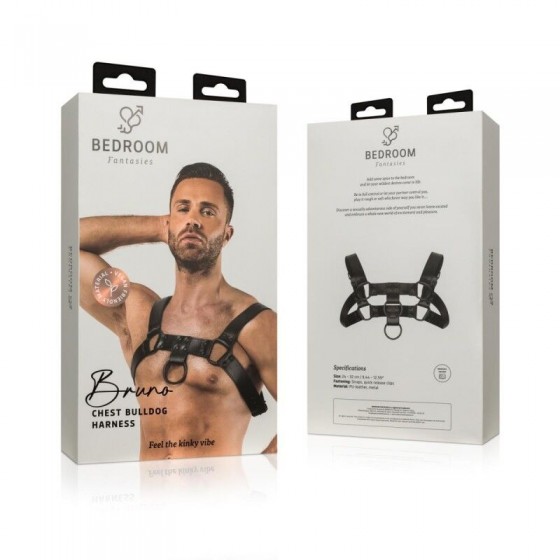 Чоловічі портупеї Bedroom Fantasies Bruno Chest Bulldog Harness - Black