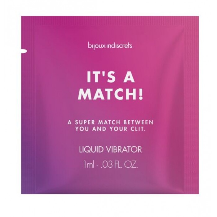 Пробник жидкого вибратора Bijoux Indiscrets Sachette It´s a Match, объем 1 мл