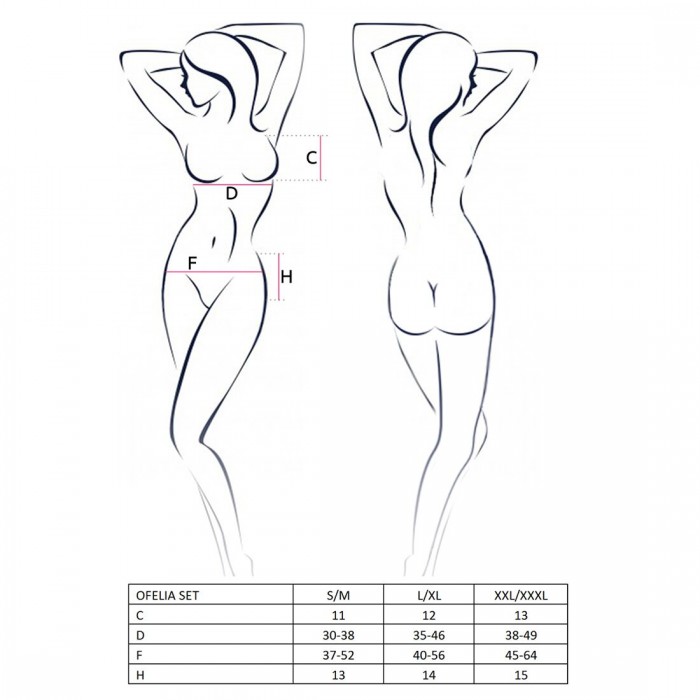 Комплект жіночої нижньої білизни Passion OFELIA SET OpenBra, розмір S/M, Білий