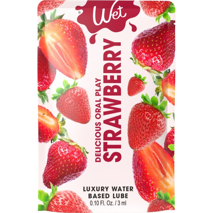 Пробник лубриканту на водній основі Wet Oral Play Strawberry (3 мл)