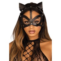 Эротическая маска кошки Leg Avenue Vegan leather studded catmask Black