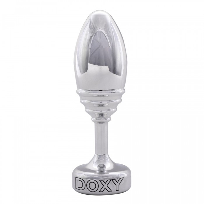 Металева анальна пробка DOXY Butt Plug RIBBED, ребриста, розмір M