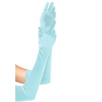 Leg Avenue Extra Long Satin Gloves light blue