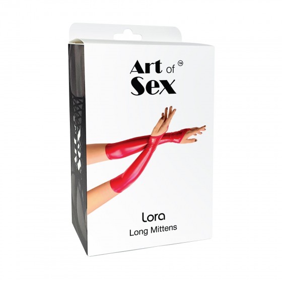 Вінілові міттінкі Art Of Sex-Lora довгі, розмір M, Колір Чорний
