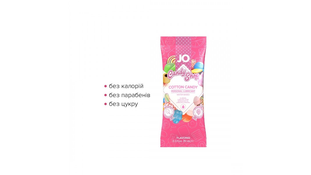 Пробник лубриканта на водной основе JO H2O - Cotton Candy (10 мл)