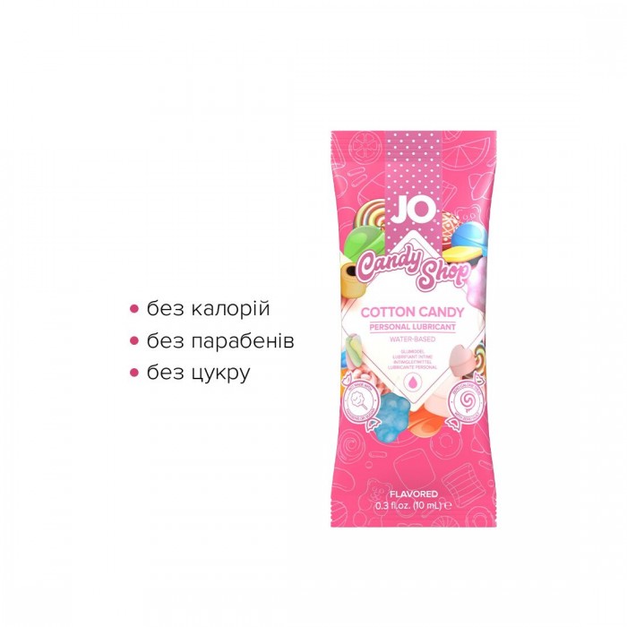 Пробник лубриканта на водной основе JO H2O - Cotton Candy (10 мл)