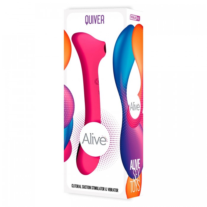 Вібратор і вакуумний кліторальний стимулятор Alive New Midnight Quiver MagentaPink