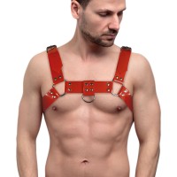 Чоловічі портупеї на груди Feral Feelings - Bulldog Harness Red
