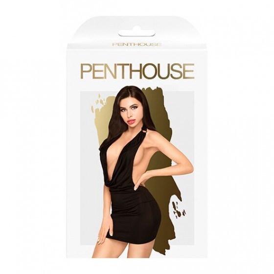 Міні-сукня з мініатюрними стрінгами Penthouse - Heart Rob Black S/M