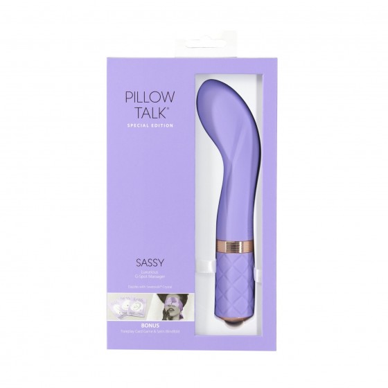 Розкішний вібратор Pillow Talk-Special Edition Sassy Purple з кристалом Сваровські