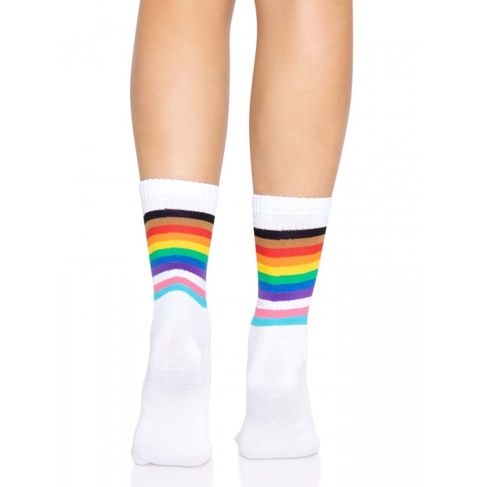 Жіночі шкарпетки в смужку Leg Avenue Pride crew socks Rainbow, розмір 37–43
