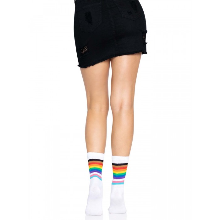 Жіночі шкарпетки в смужку Leg Avenue Pride crew socks Rainbow, розмір 37–43