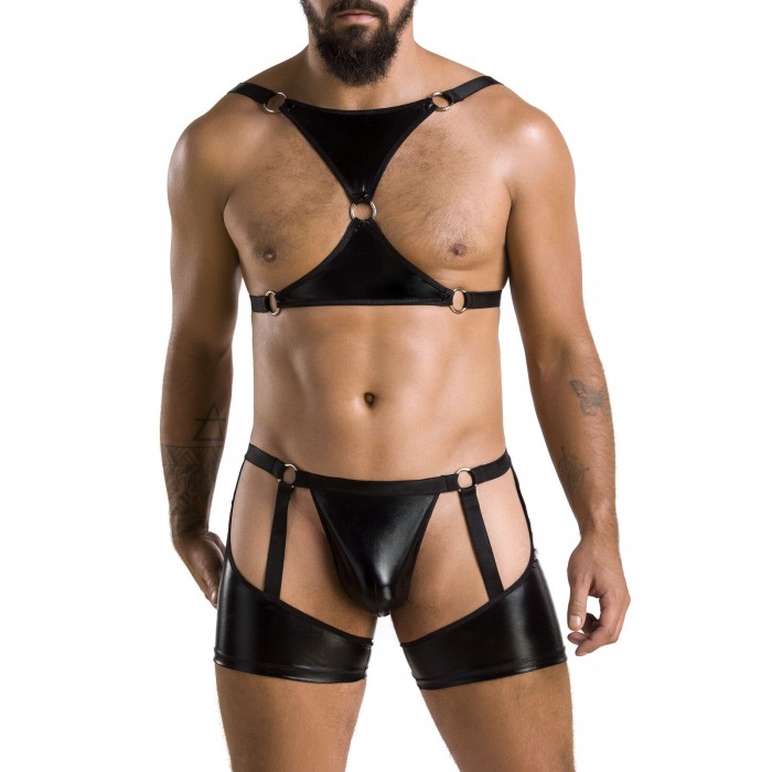 Комплект эротического мужского белья Passion 047 SET JOHN, размер XXL/XXXL, Черный
