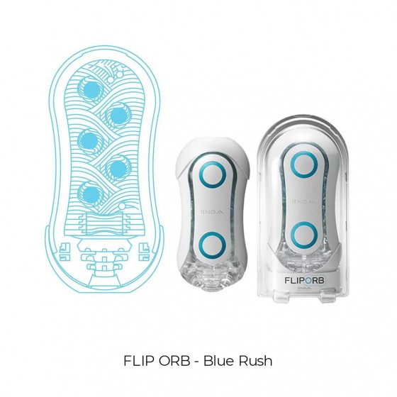Мастурбатор Tenga FLIP ORB - Blue Rush с изменяемым сжатием