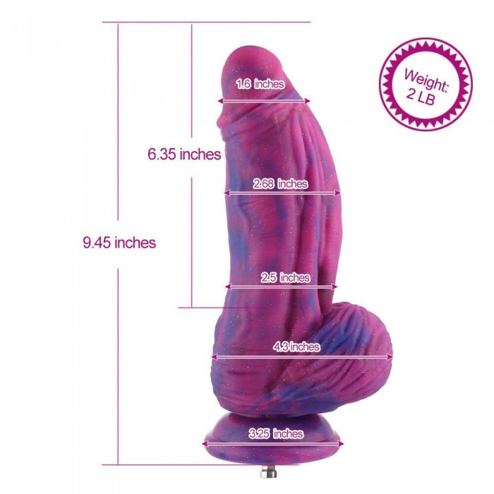 Фалоімітатор Hismith 9.45 Silicone Fantasy Series Dildo для секс-машин із системою KlicLok