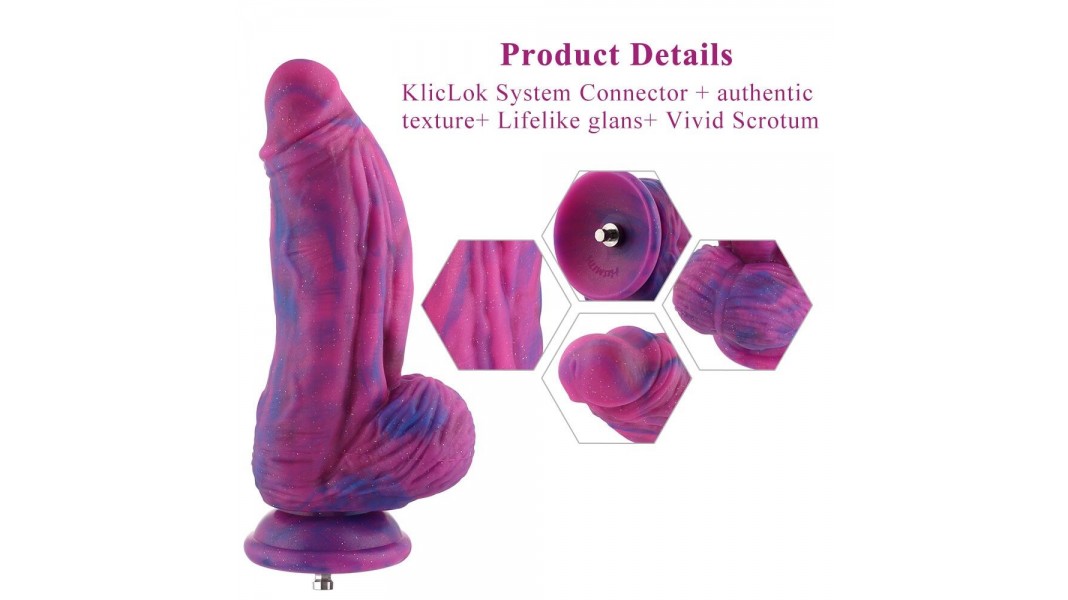 Фалоімітатор Hismith 9.45 Silicone Fantasy Series Dildo для секс-машин із системою KlicLok