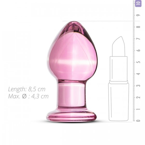 Рожева анальний пробка зі скла Gildo Pink Glass Buttplug No. 27