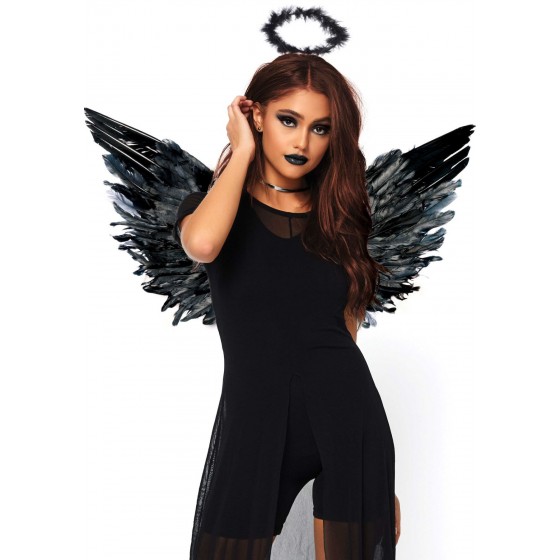 Еротичний костюм чорного ангела Leg Avenue Angel Accessory Kit Black