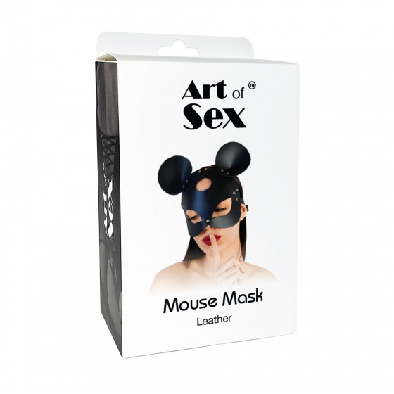 Шкіряна маска Мишки Art of Sex - Mouse Mask, колір Чорний