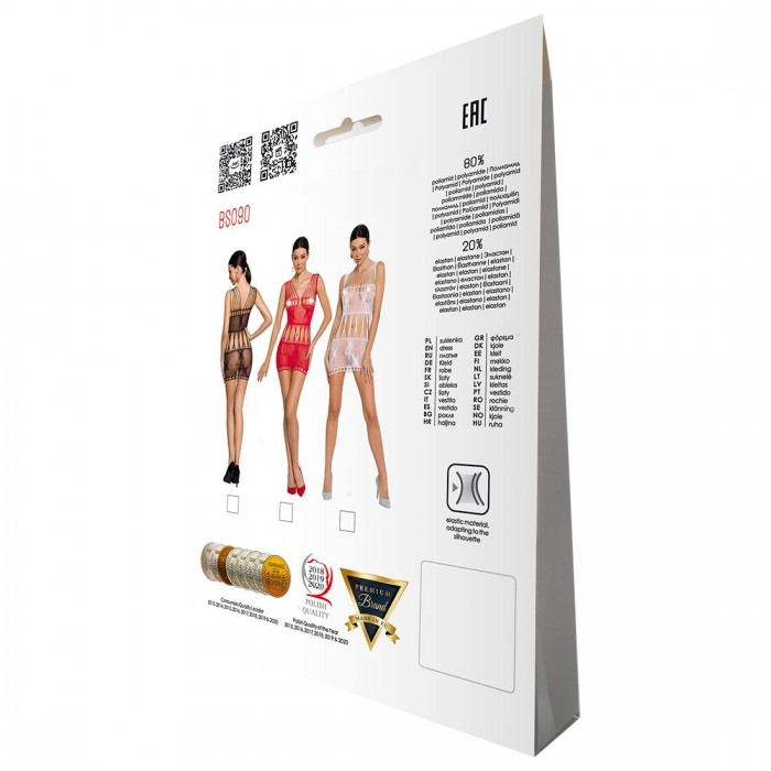 Бодистокинг мини-платье с бабочками Passion BS090, размер One Size, Черный