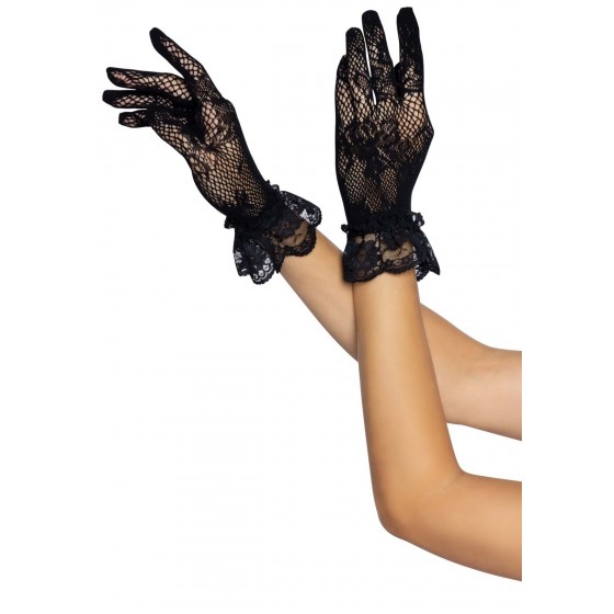 Рукавички Leg Avenue Floral lace wristlength gloves Black