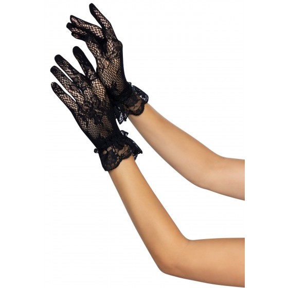 Перчатки Leg Avenue Floral lace wristlength gloves Black