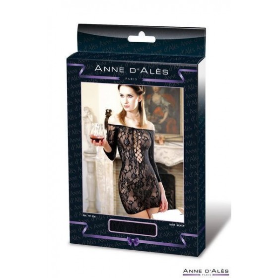 Плаття-сітка з декольте Anne De Ales FETISH DINNER Black XL