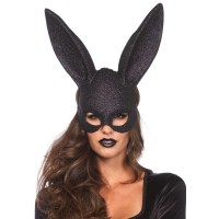 Эротическая маска кролика Leg Avenue Glitter masquerade rabbit mask Black