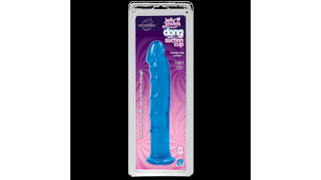 Фалоімітатор Doc Johnson Jelly Jewels Dong&Suction Cup, Синій