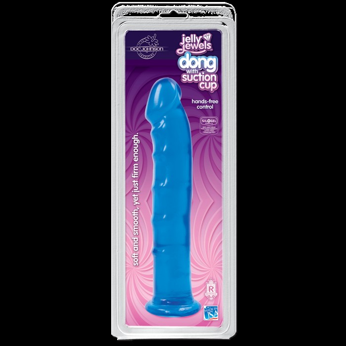Фалоімітатор Doc Johnson Jelly Jewels Dong&Suction Cup, Синій