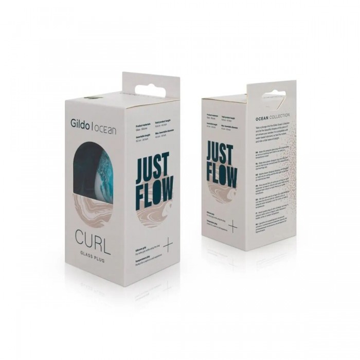 Скляна анальна пробка Gildo Ocean Curl, макс. діаметр 4 см