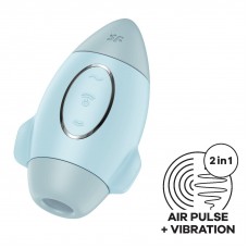 Вакуумний стимулятор з вібрацією Satisfyer Mission Control, Блакитний