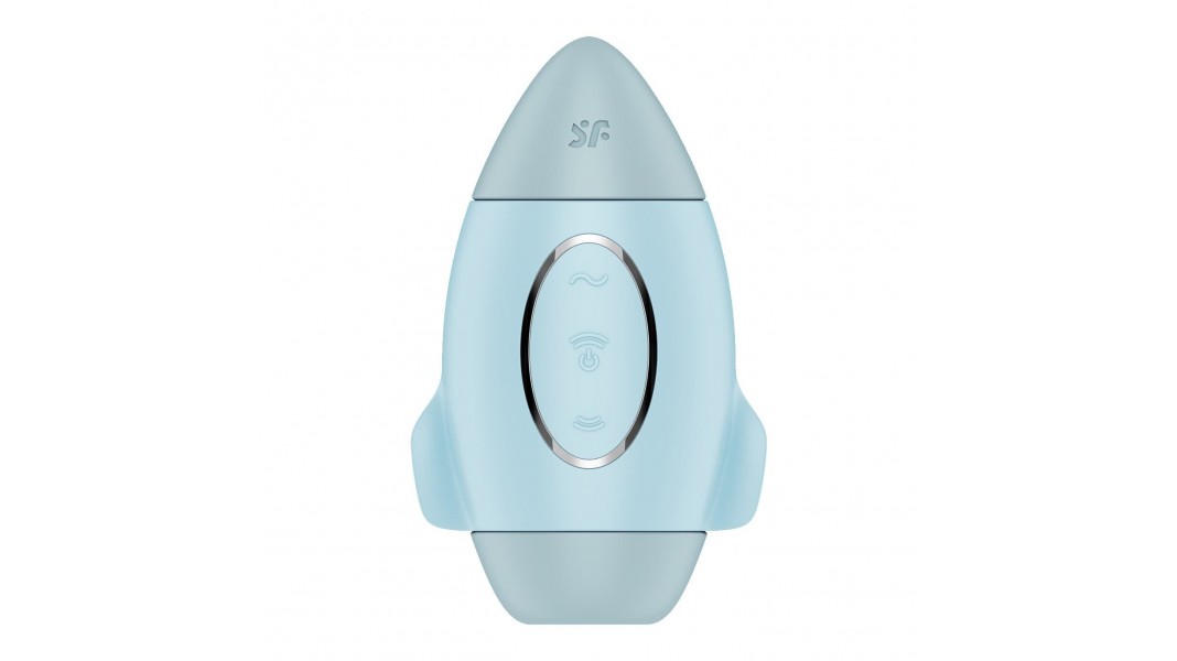 Вакуумний стимулятор з вібрацією Satisfyer Mission Control, Блакитний