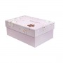 Подарочная коробка с цветами розовая, L